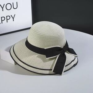 Elegant Cream and Black Women's Sun Hat